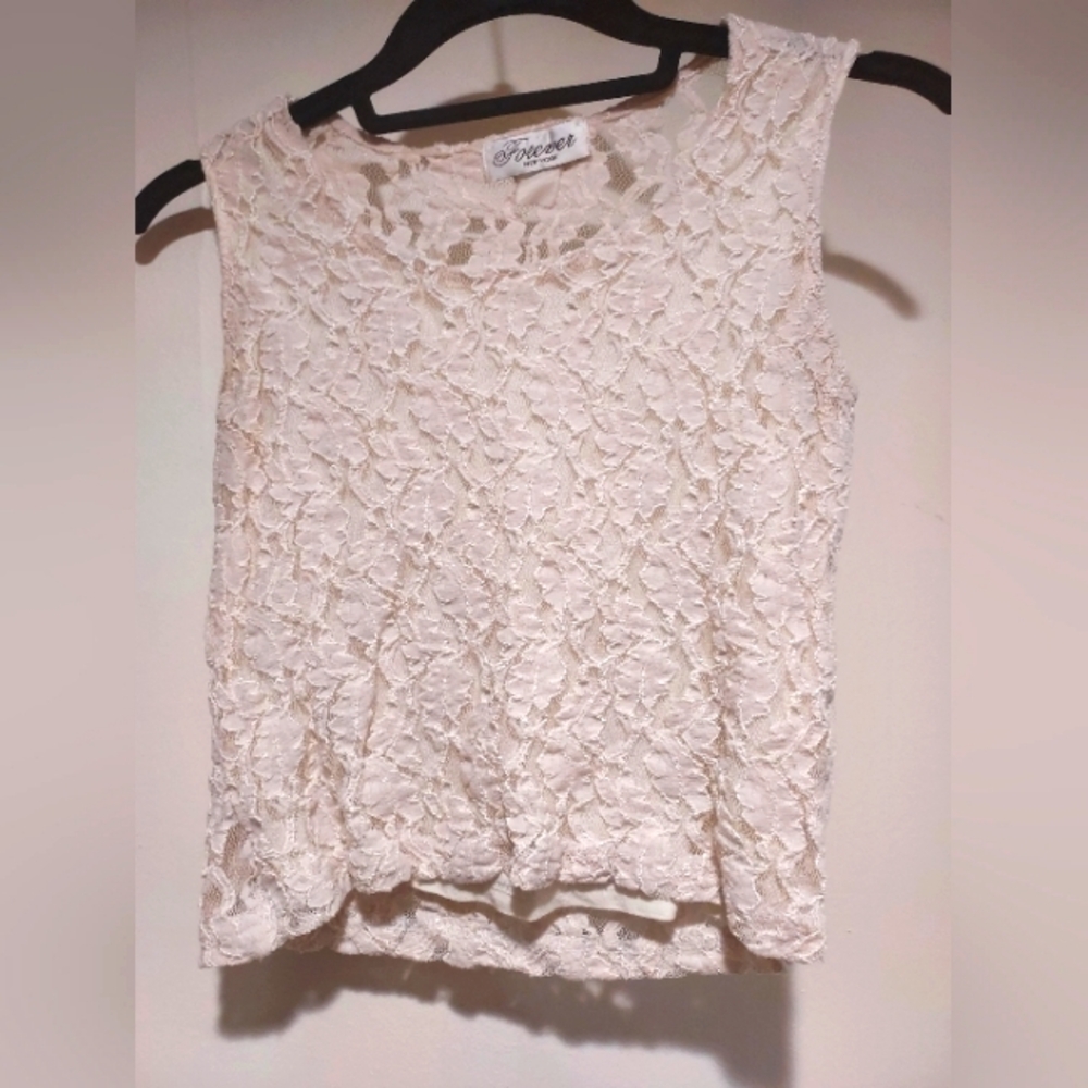 Cream Ruffled Crop Top